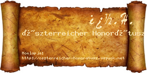 Öszterreicher Honorátusz névjegykártya